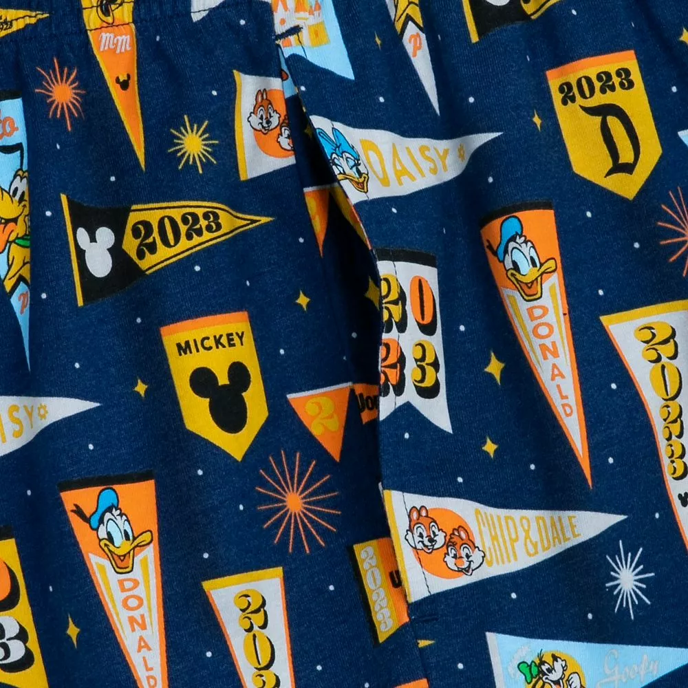 Mickey Mouse And Friends Pennant Flag Sleep Shorts For Adults – Walt Disney World 2023 4 Mickey Mouse And Friends Pennant Flag Sleep Shorts For Adults – Walt Disney World 2023 - Image 2