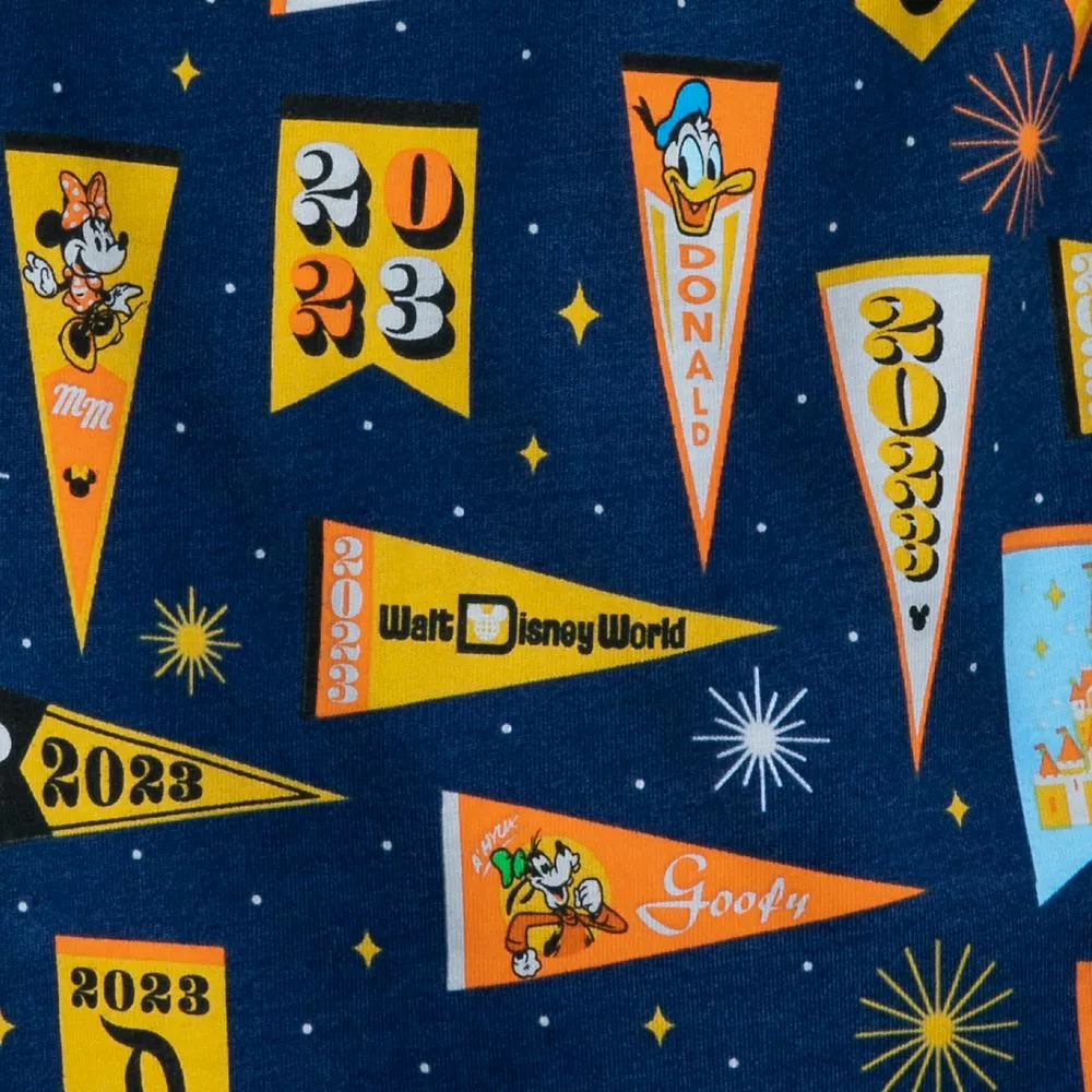 Mickey Mouse And Friends Pennant Flag Sleep Shorts For Adults – Walt Disney World 2023 5 Mickey Mouse And Friends Pennant Flag Sleep Shorts For Adults – Walt Disney World 2023 - Image 3