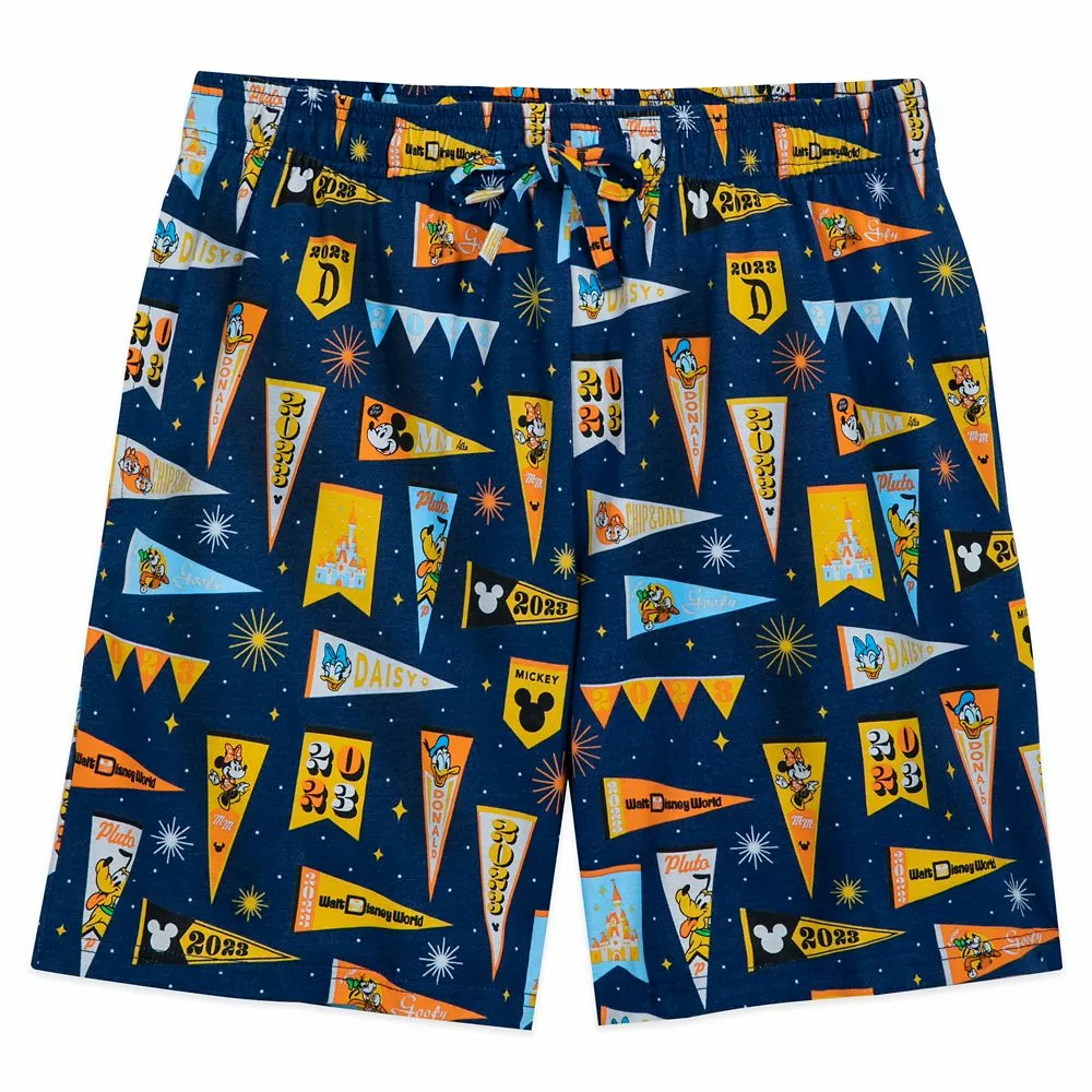 Mickey Mouse And Friends Pennant Flag Sleep Shorts For Adults – Walt Disney World 2023 3 Mickey Mouse And Friends Pennant Flag Sleep Shorts For Adults – Walt Disney World 2023