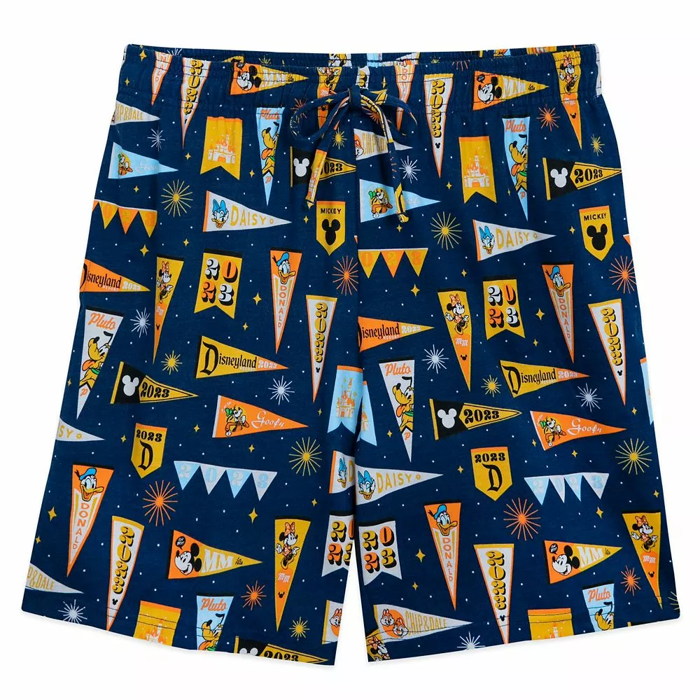 Mickey Mouse And Friends Pennant Flag Sleep Shorts For Adults – Disneyland 2023 3 Mickey Mouse And Friends Pennant Flag Sleep Shorts For Adults – Disneyland 2023