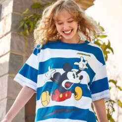 Mickey Mouse Striped T-Shirt For Adults – Mickey & Co. -National Geographic Shop 5303057398679 1