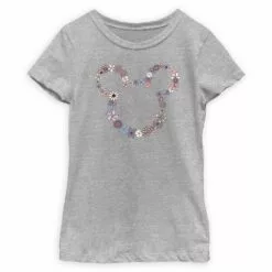 Mickey Mouse Floral Icon T-Shirt For Girls