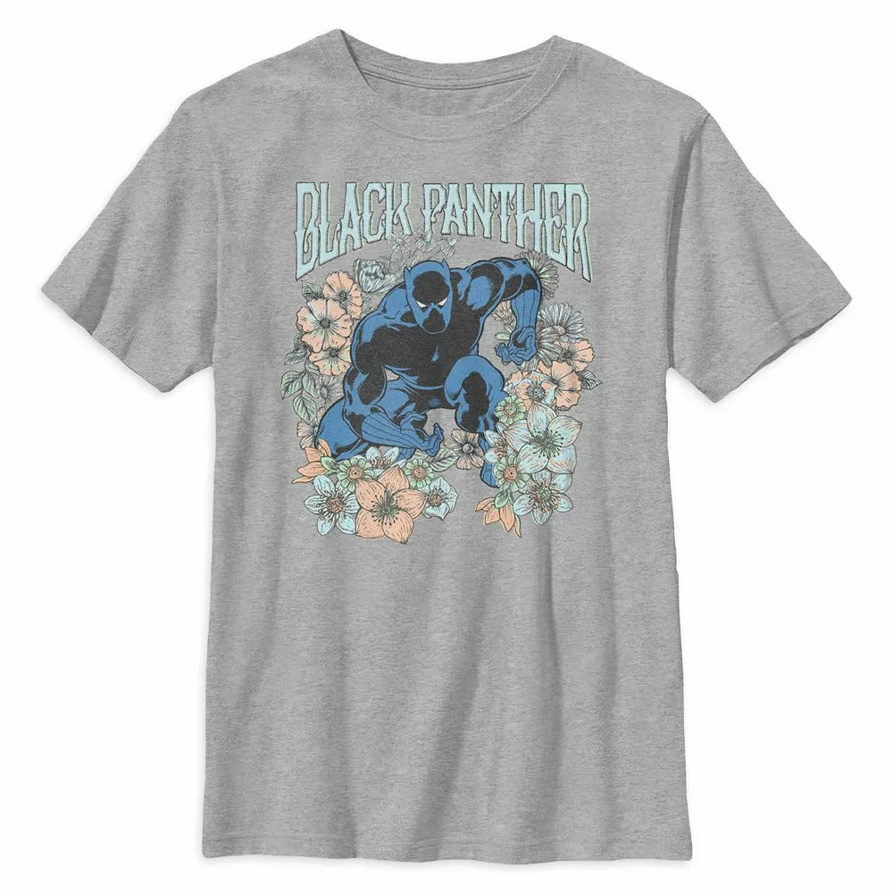 Black Panther Floral T-Shirt For Kids 3 Black Panther Floral T-Shirt For Kids