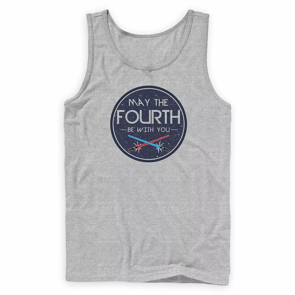 LIGHTSABER ''May The Fourth Be With You'' Tank Top For Adults – Star Wars 3 LIGHTSABER ''May The Fourth Be With You'' Tank Top For Adults – Star Wars